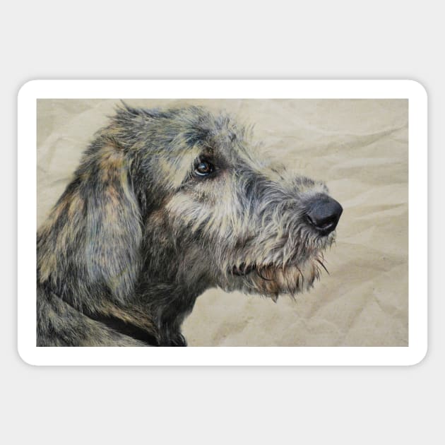 Irish Wolfhound Puppy Sticker by LaurieMinor